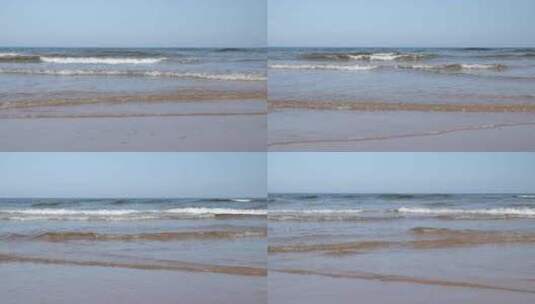 加拿大天然沙滩风景，海浪高清在线视频素材下载