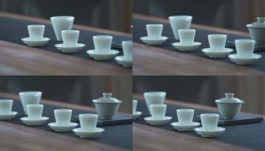 古色古香的茶具茶杯茶壶高清在线视频素材下载