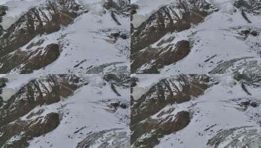 航拍川西横断山脉勒多曼因雪山冰川风光高清在线视频素材下载