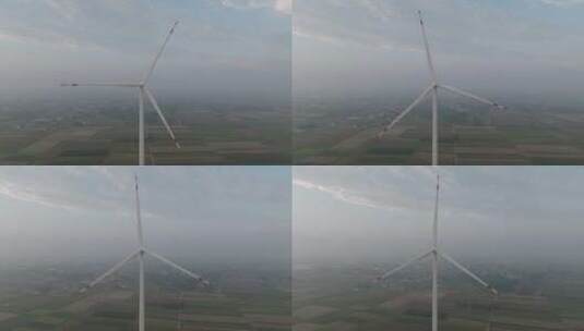 航拍风力发电机高清在线视频素材下载