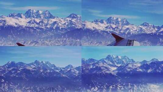 飞机上相机拍的中国新疆博格达峰雪山高清在线视频素材下载