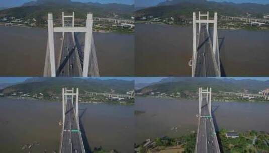 航拍福州魁浦大桥高清在线视频素材下载