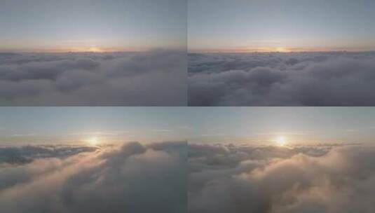 云海 日出 向云端 拨云见日 延时航拍高清在线视频素材下载