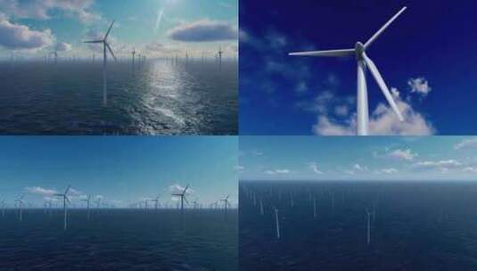 海上风电 风力发电厂高清在线视频素材下载