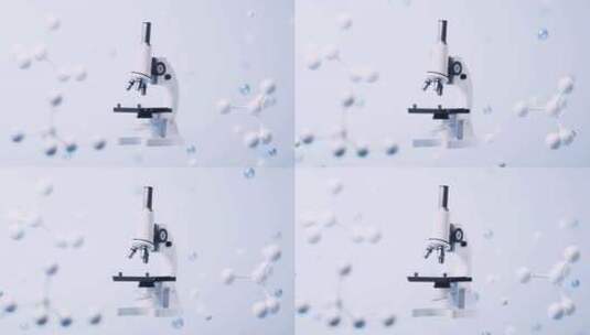 显微镜与生物分子背景3D渲染高清在线视频素材下载