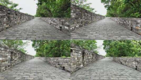 南京中山门明城墙的古建筑风光高清在线视频素材下载