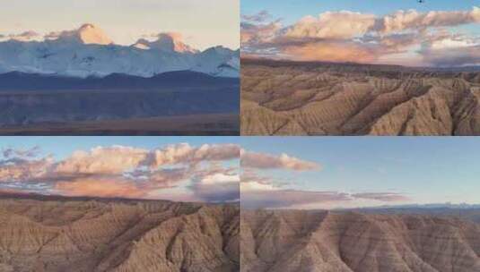 航拍西藏札达土林沙丘自然壮阔风光高清在线视频素材下载