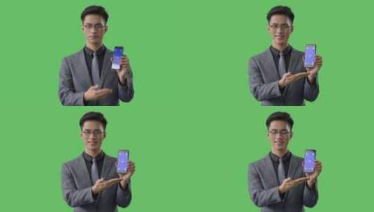 精品 · 绿幕蓝幕商务男性展示手机动作高清在线视频素材下载