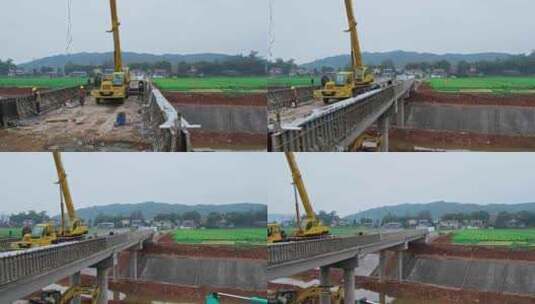 4k高清实拍工地修桥修路基建高清在线视频素材下载