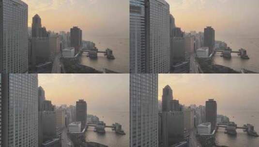 香港中西区CBD航拍高清在线视频素材下载