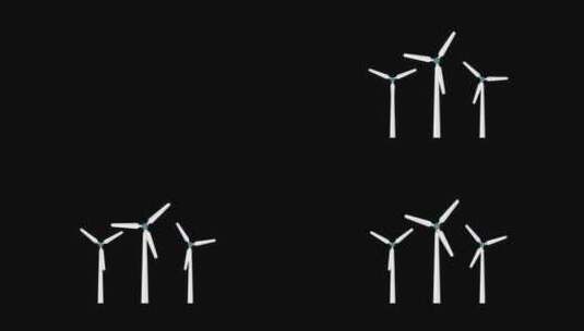 卡通风力发电机风车动画【透明背景】高清在线视频素材下载