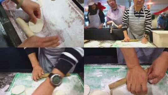 擀饺子皮 擀皮高清在线视频素材下载