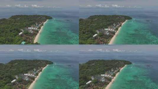 HDR航拍泰国甲米大皮皮岛海滨自然风光高清在线视频素材下载