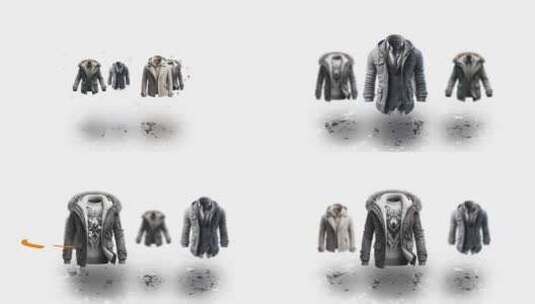 毛衣、外套和夹克的运动动画。男士服装销售高清在线视频素材下载