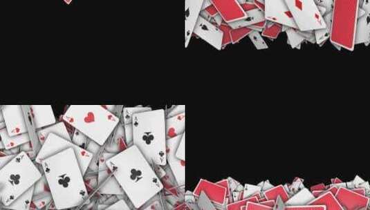 下降过渡四王牌玩扑克牌动画，在Alpha高清在线视频素材下载