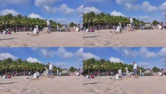 海南文昌淇水湾沙滩风光高清在线视频素材下载