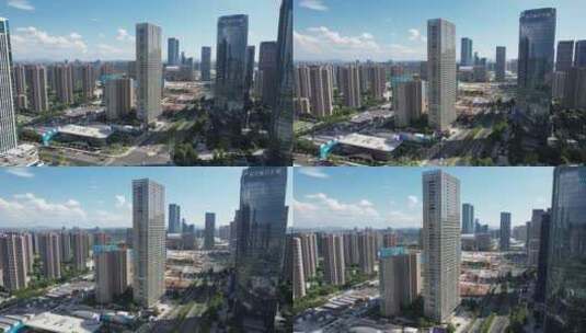杭州钱江世纪城高楼大厦航拍高清在线视频素材下载