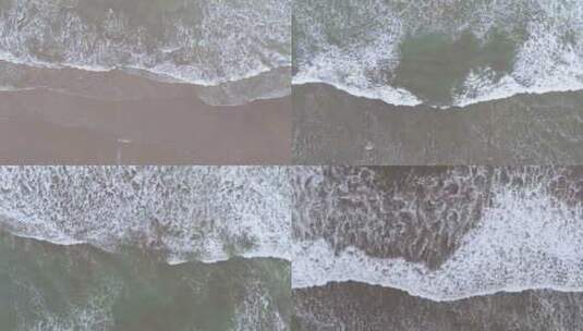 海浪滚滚上岸的高空鸟瞰图。高清在线视频素材下载