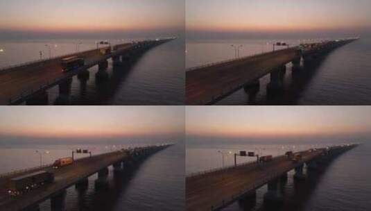 清晨东海大桥高清在线视频素材下载