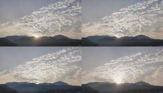 山间日出阳光洒在群山和云层上高清在线视频素材下载