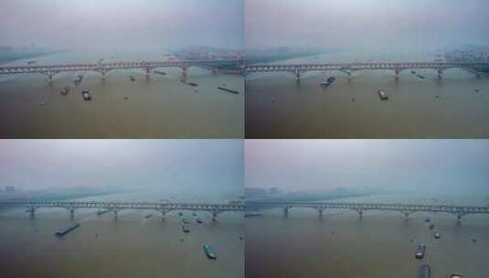 南京_南京长江大桥航拍004高清在线视频素材下载