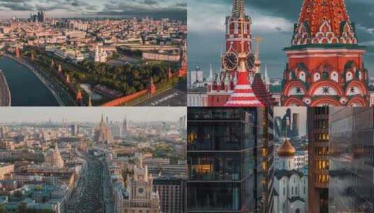 俄罗斯莫斯科城市航拍高清在线视频素材下载