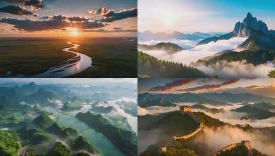 美丽中国大好山河高清在线视频素材下载