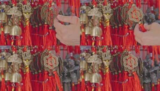 中国元素 铜钱挂坠过年氛围装饰高清在线视频素材下载