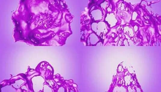 紫色油漆滴落和飞溅高清在线视频素材下载