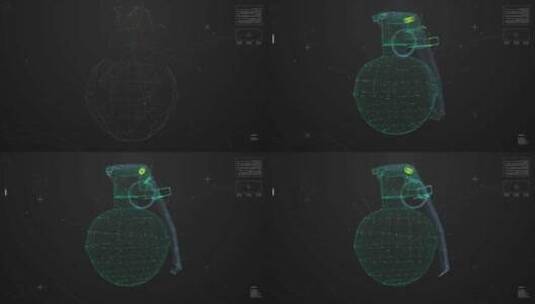 军用手榴弹HUD高清在线视频素材下载