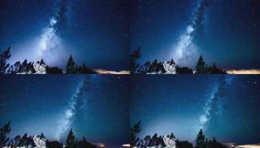 夜间天文银河系高清在线视频素材下载