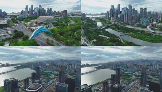 4K航拍深圳前海CBD大厦高清在线视频素材下载