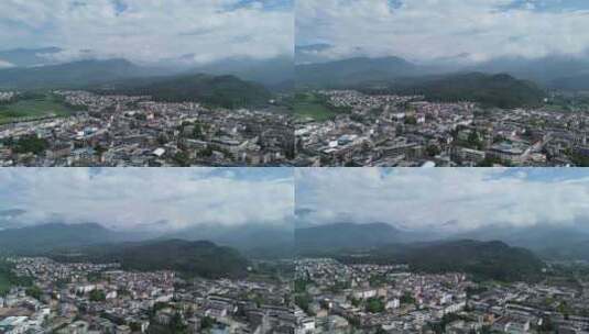 高山下的小镇彭州通济镇高清在线视频素材下载