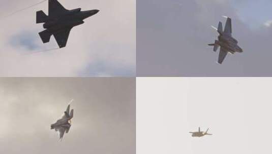 军用喷气式飞机转向并在空中制造尾迹高清在线视频素材下载