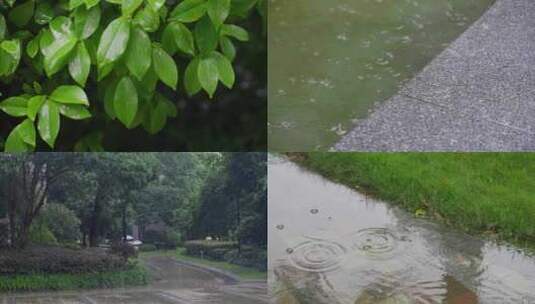 黄梅天雨季下雨天空镜雨景高清在线视频素材下载