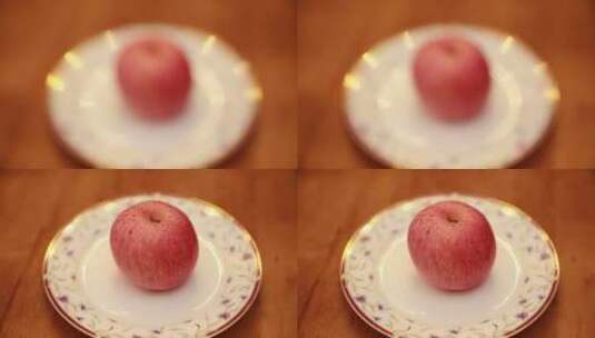 盘子里放一颗苹果高清在线视频素材下载