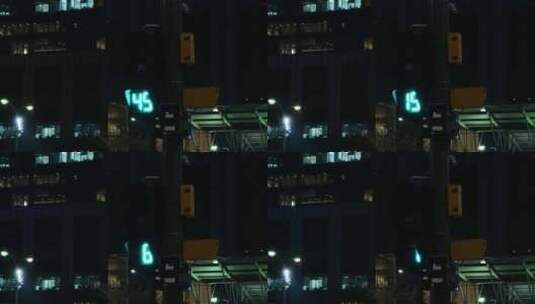 城市十字路口红绿灯特写高清在线视频素材下载