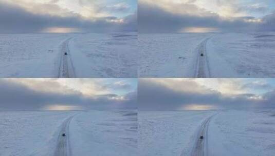 驾驶，汽车，雪，景观高清在线视频素材下载