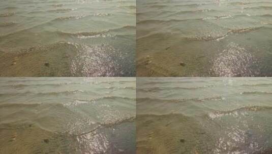 沙滩上平静的海浪高清在线视频素材下载