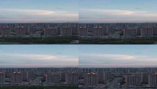 竖版航拍福建泉州夕阳晚霞夜幕降临高清在线视频素材下载