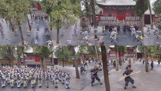 嵩山少林寺武僧功夫表演高清在线视频素材下载