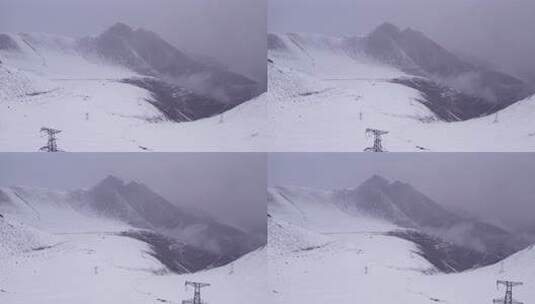 青海祁连山达坂山雪山航拍高清在线视频素材下载