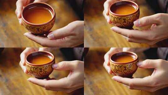中式茶文化茶道茶艺品茗展示高清在线视频素材下载