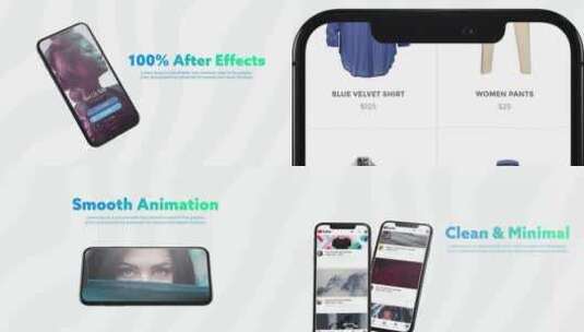 简约动感3D智能手机演示宣传AE模板高清AE视频素材下载