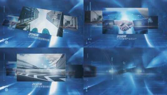 简洁大气企业蓝色科技图文模板高清AE视频素材下载