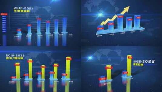 原创科技柱状图 企业数据包装高清AE视频素材下载