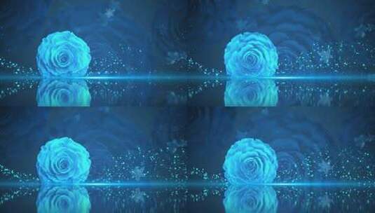 大气舞台花朵背景4K蓝高清AE视频素材下载