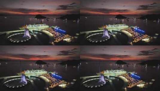 印尼科莫多拉布安巴焦城市港口海滨风光航拍高清在线视频素材下载