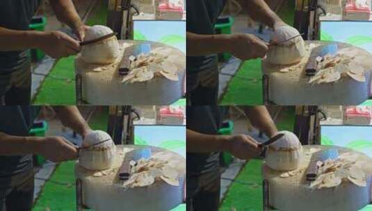 海南手工椰子蛋高清在线视频素材下载