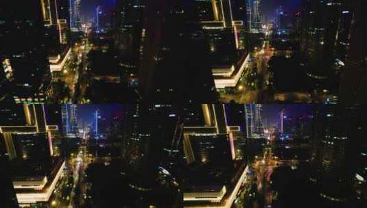 杭州钱江新城高德置地广场夜景延时高清在线视频素材下载